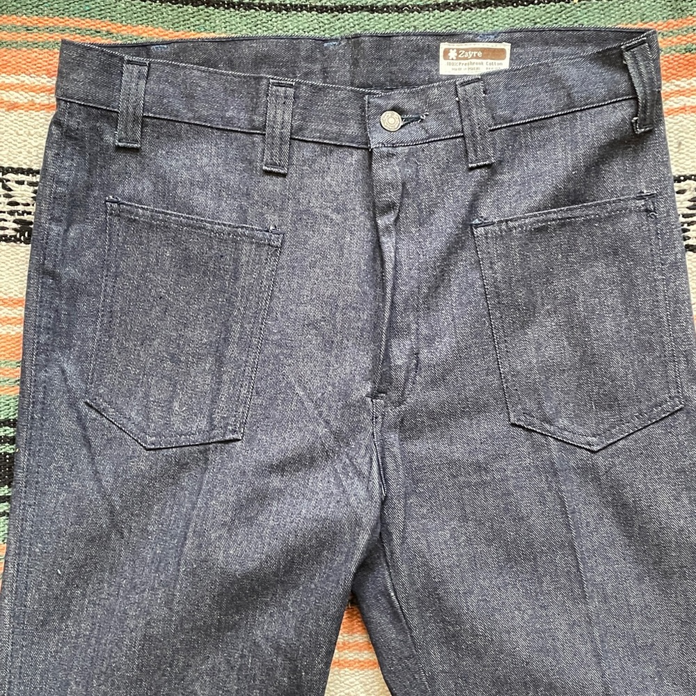 Vintage zayre dark wash 1970s straight with flat denim jeans 36 x 31 - Picture 4 of 5
